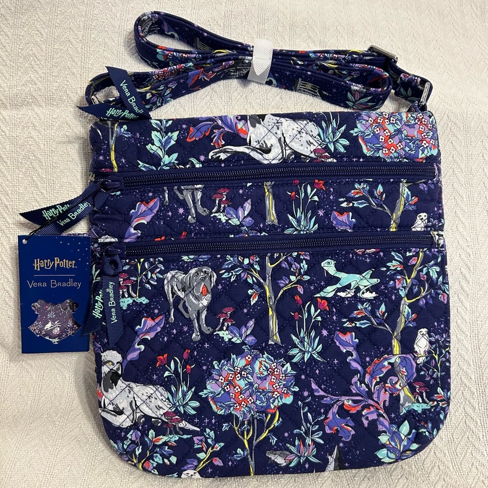 VERA BRADLEY HARRY POTTER Forbidden Forest Triple Zip Hipster Crossbody bag